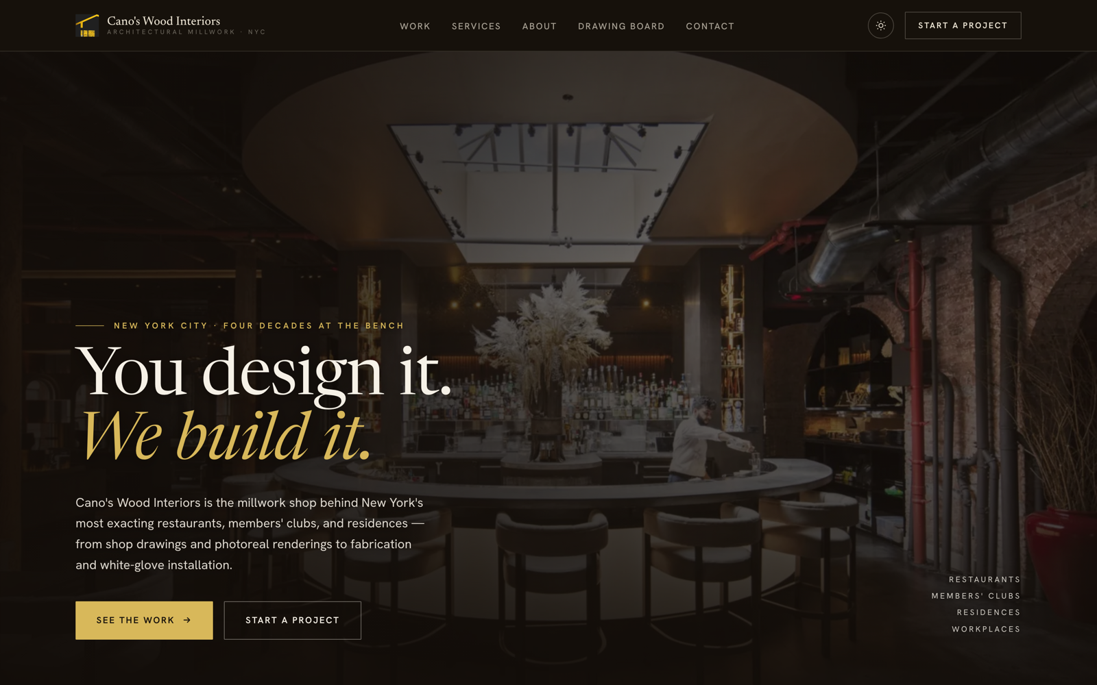 Cano's Wood Interiors homepage