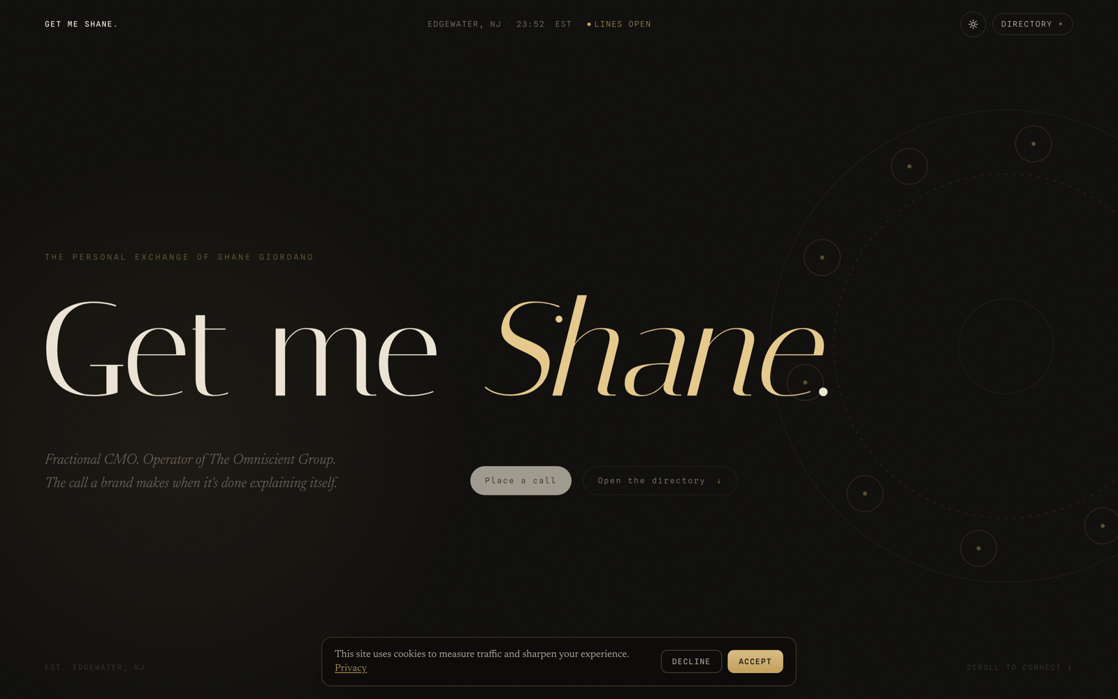 Get Me Shane homepage