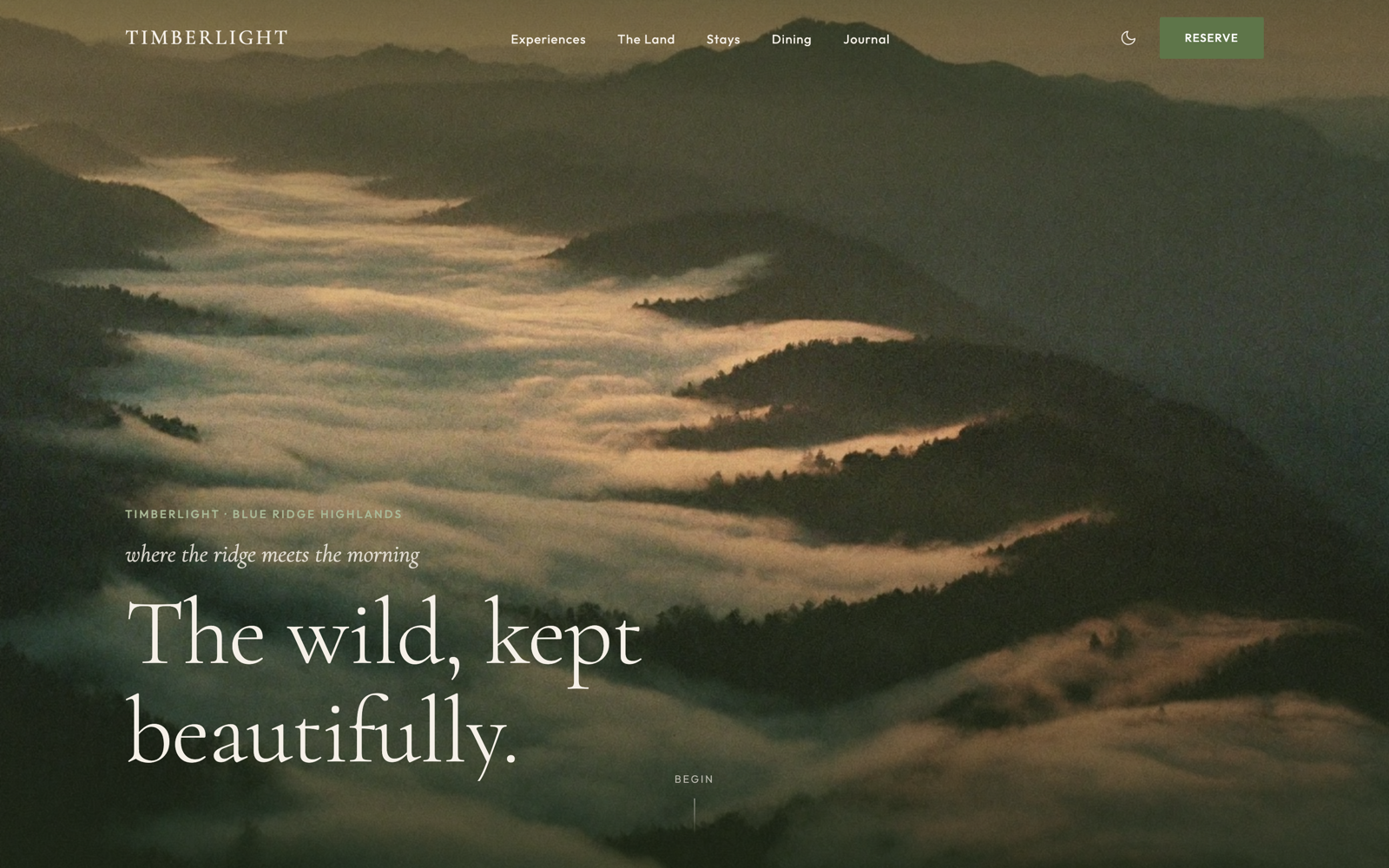 Timberlight homepage